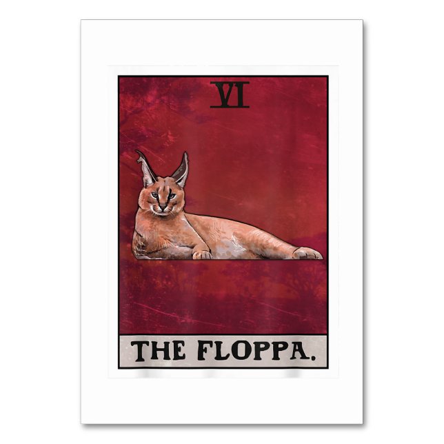 Die Floppa Caracal Cat Tarot Card Funny Meme Tischnummer (Vorderseite)