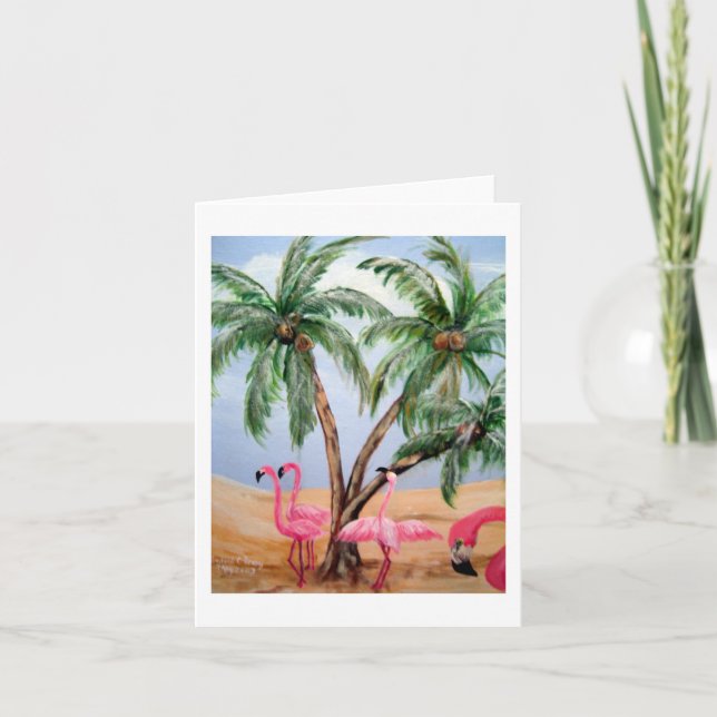 "Die Florida-Flamingos" vertikales Notecard Karte (Vorderseite)
