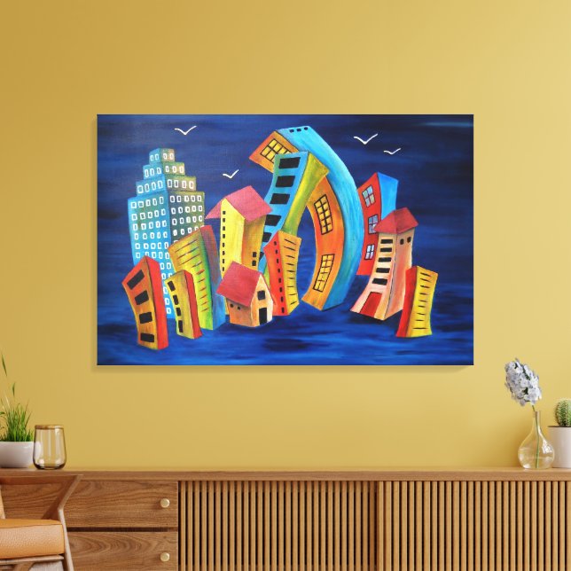 Die florierende Stadt Leinwanddruck (Insitu (Wohnzimmer))