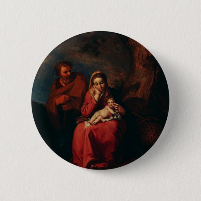 Die Flucht nach Ägypten von Abraham Bloemaert  Button (Vorderseite)