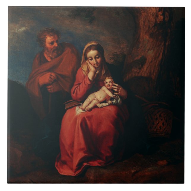 Die Flucht nach Ägypten von Abraham Bloemaert  Fliese (Vorderseite)