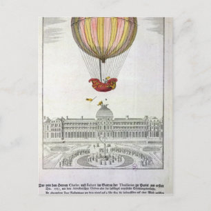 Die Flucht von Jacques Charles und Nicholas Robert Postkarte