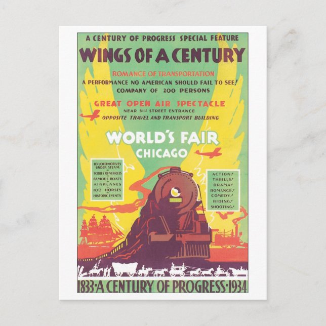Die Flügel der Chicagoer Messe Postkarte (Vorderseite)