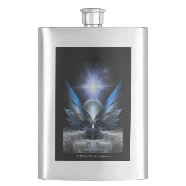 Die Flügel der klassischen Anthropolis-Flasche Flachmann (Vorderseite)