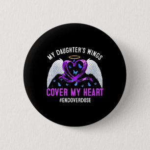 Die Flügel meiner Tochter bedecken meine Lila Band Button