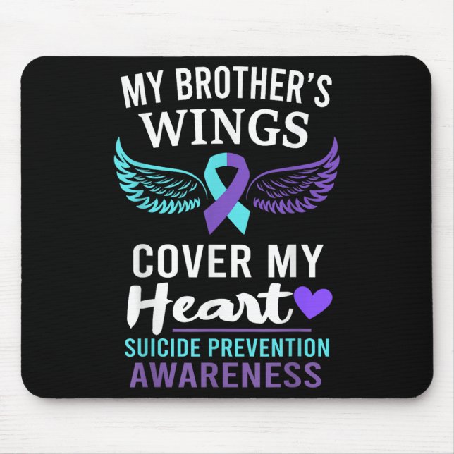 Die Flügel meines Bruders bedecken das Herz - Suiz Mousepad (Vorne)