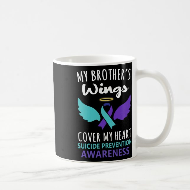 Die Flügel meines Bruders decken das Bewusstsein f Kaffeetasse (Rechts)