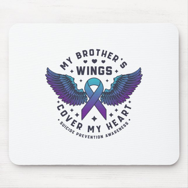 Die Flügel meines Bruders decken meinen Herzsuizid Mousepad (Vorne)