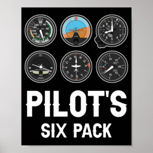 Die Fluginstrumente des Piloten mit Sixpack Poster