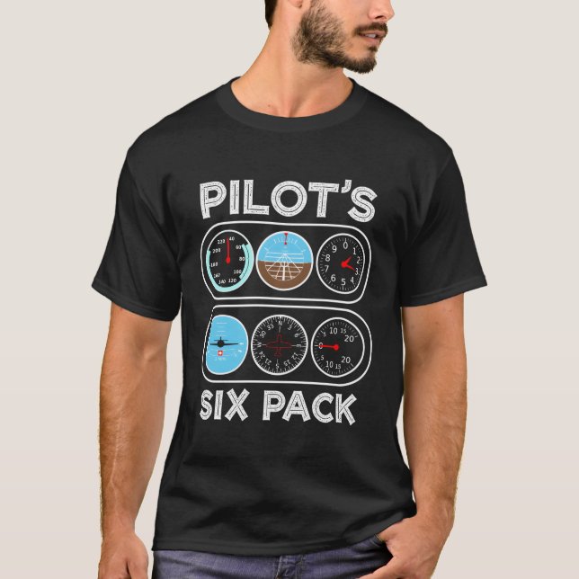 Die Fluginstrumente des Piloten mit Sixpack T-Shirt (Vorderseite)