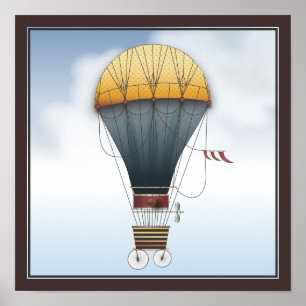 Die Flugmaschine Abeelle Steampunk Poster