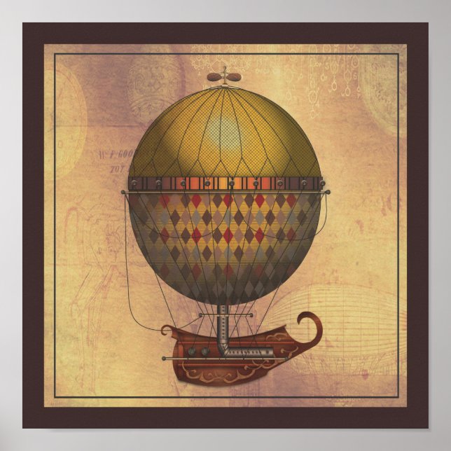 Die Flugmaschine Nautisme Steampunk Poster (Vorne)