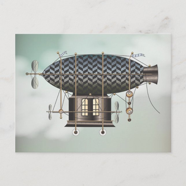 Die Flugmaschine Petite Noir Steampunk Postkarte (Vorderseite)
