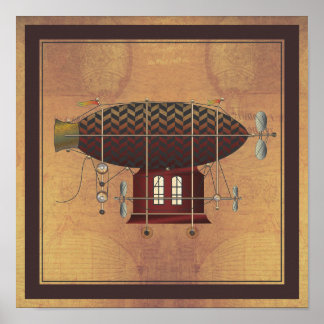Die Flugmaschine Petite Rouge Steampunk Poster