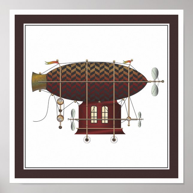 Die Flugmaschine Petite Rouge Steampunk Poster (Vorne)