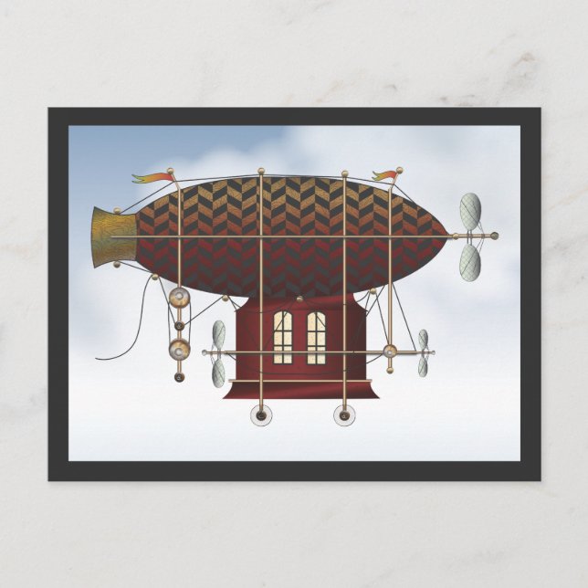 Die Flugmaschine Petite Rouge Steampunk Postkarte (Vorderseite)