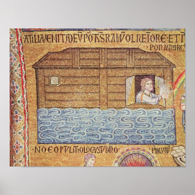 Die Flut, aus dem Atrium, Detail Noah Poster (Vorne)