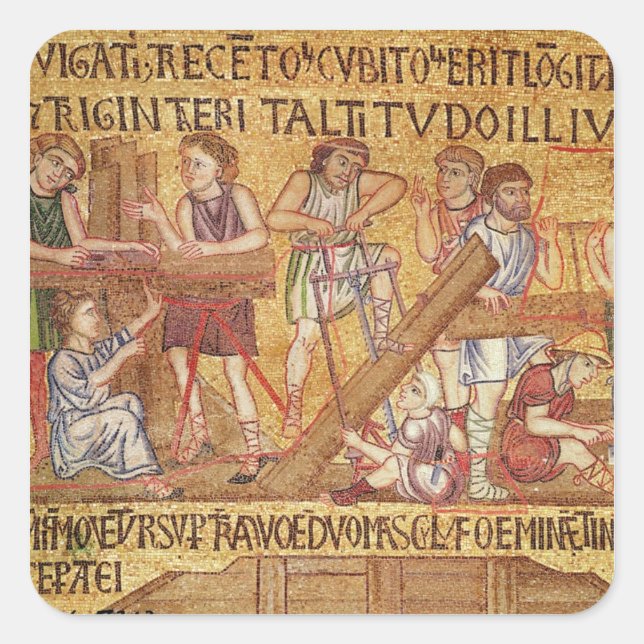 Die Flut, vom Atrium, Details der Quadratischer Aufkleber (Vorderseite)