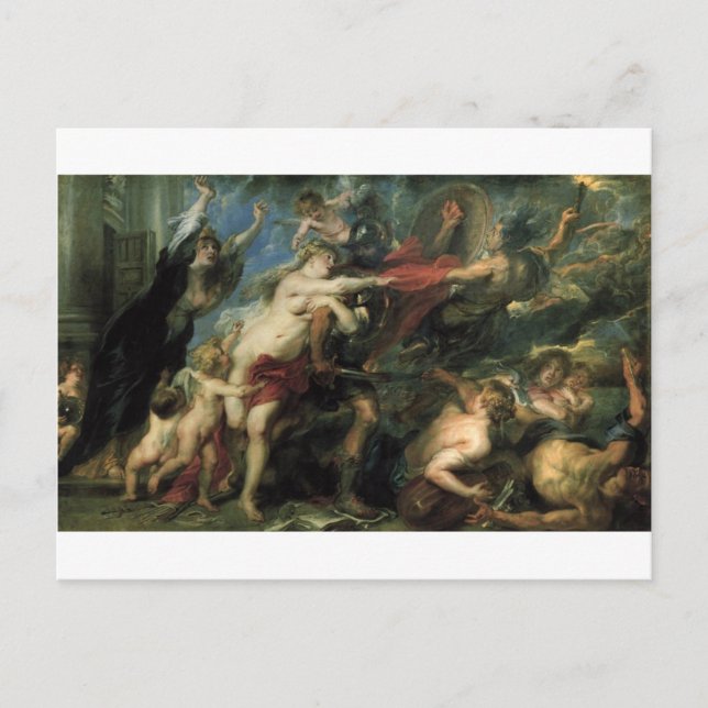 Die Folgen des Krieges durch Peter Paul Rubens Postkarte (Vorderseite)
