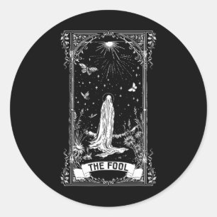 Die Fool Ghost Cotattcore-Tarot-Karte Hauptarcana Runder Aufkleber