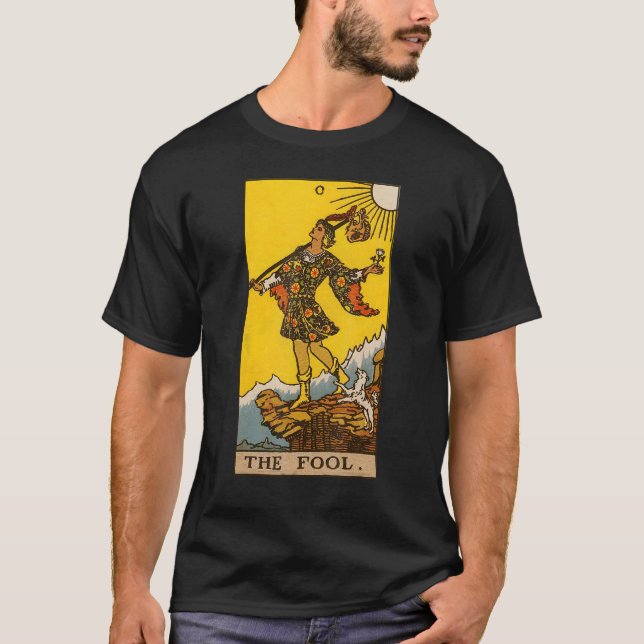 Die Fool Tarot Card Major Arcana Card Zero 0 T-Shirt (Vorderseite)
