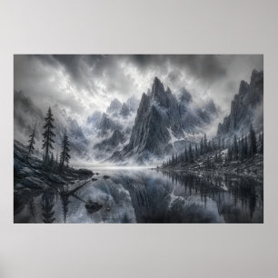 Die Form der Stille – Schwarze und Weiße Landschaf Poster