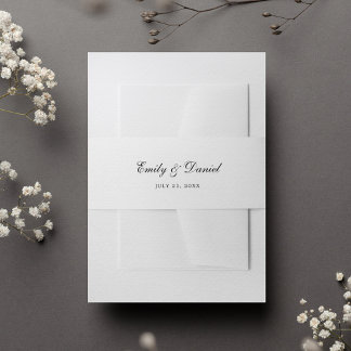 Die formale elegante schwarz-weiße Hochzeit Einladungsbanderole