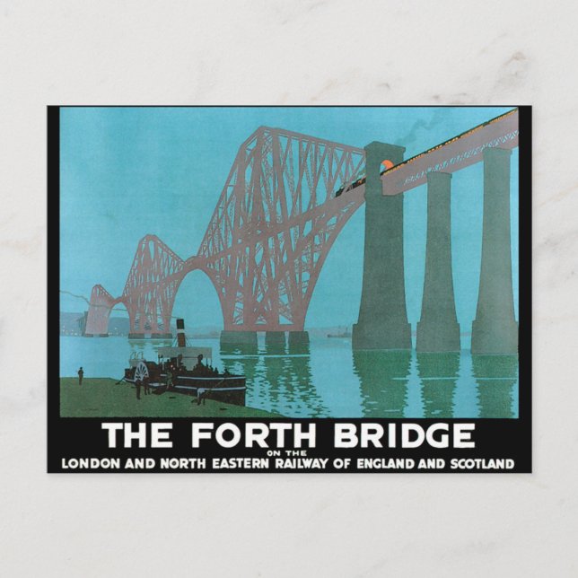 Die Forth Bridge - Nordost-Eisenbahn Postkarte (Vorderseite)