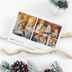 DIE FOTOKARTE DES NEUJAHRES   Moderne Minimal Life Feiertagskarte