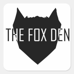 "Die fox-Höhle " Quadratischer Aufkleber