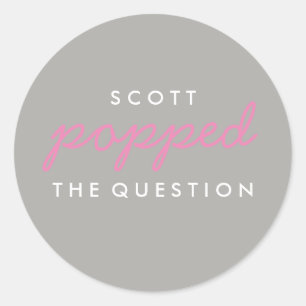 Die Frageopcorn-Begrüßungstafel-Aufkleber geklebt Runder Aufkleber