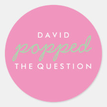 Die Frageopcorn-Begrüßungstafel-Aufkleber geklebt