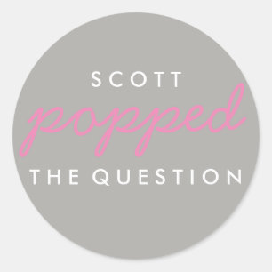 Die Frageopcorn-Begrüßungstafel-Aufkleber geklebt Runder Aufkleber