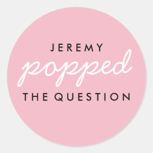 Die Frageopcorn-Begrüßungstafel-Aufkleber geklebt Runder Aufkleber