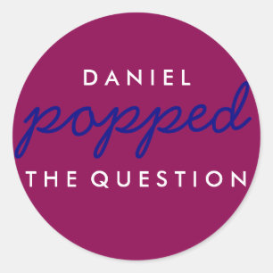 Die Frageopcorn-Begrüßungstafel-Aufkleber geklebt Runder Aufkleber