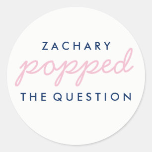 Die Frageopcorn-Begrüßungstafel-Aufkleber geklebt Runder Aufkleber