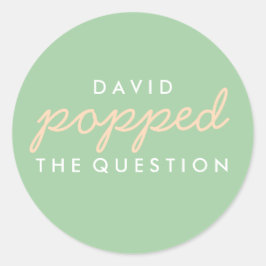 Die Frageopcorn-Begrüßungstafel-Aufkleber geklebt Runder Aufkleber