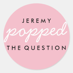 Die Frageopcorn-Begrüßungstafel-Aufkleber geklebt Runder Aufkleber