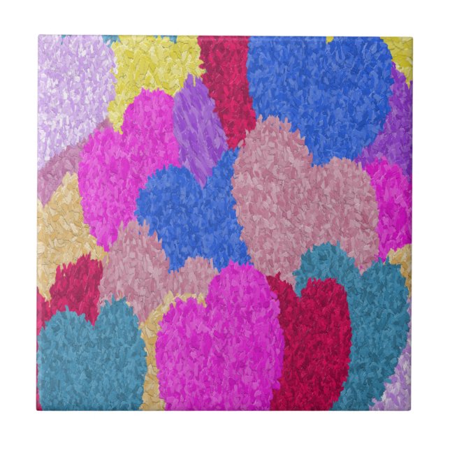 Die fragmentierte Herz-Abstrakte Malerei Fliese (Vorderseite)