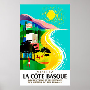 Die französische baskische Küste, Jahrgangsreise Poster