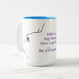 Die französische Bulldog-Silhouette Pawsome Life T Zweifarbige Tasse