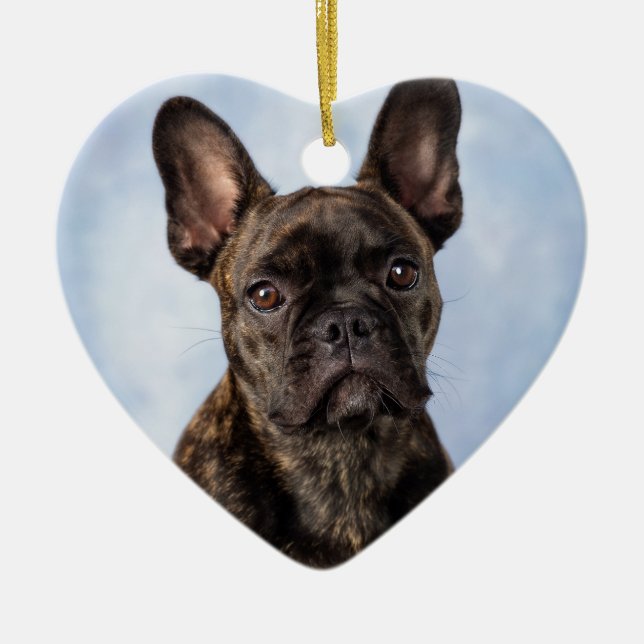 Die französische Bulldogge Keramik Ornament (Vorne)