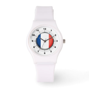 Die französische Flagge der Frauen - Sporty White  Armbanduhr