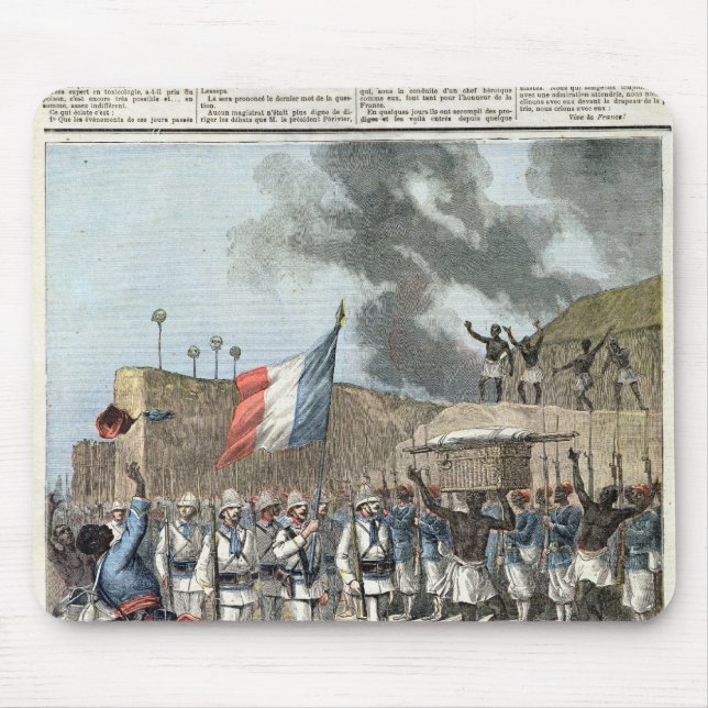 Die französische Flagge, die Abomey kommt Mousepad (Vorne)