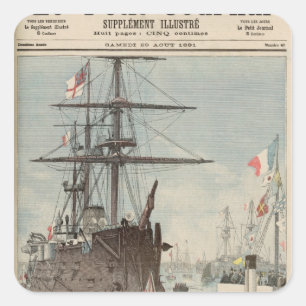 Die französische Flotille in Portsmouth Quadratischer Aufkleber