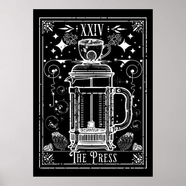 Die französische Pressekaffee-Tarot-Karte Poster (Vorne)