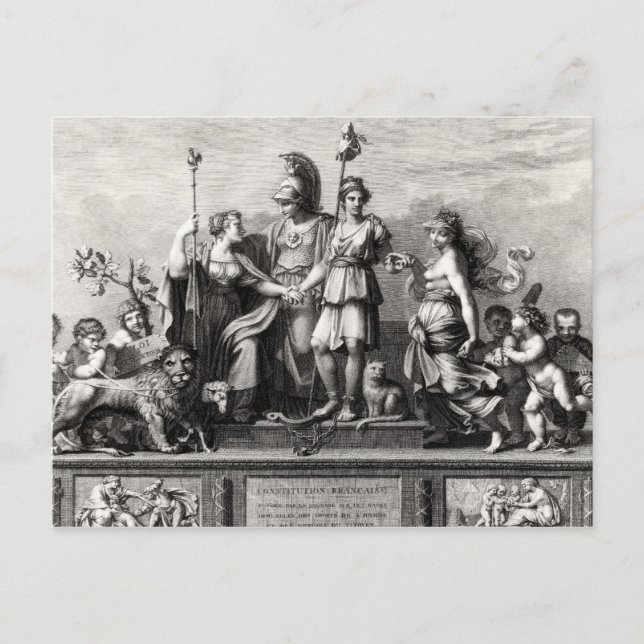 Die französische Verfassung Postkarte (Vorderseite)