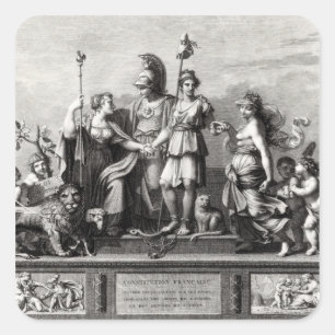Die französische Verfassung Quadratischer Aufkleber