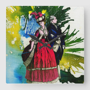 Die französischen Bourbons von Michael Moffa Quadratische Wanduhr