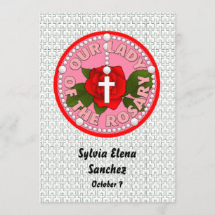 Die Frau des Rosenkranzes lädt Einladung